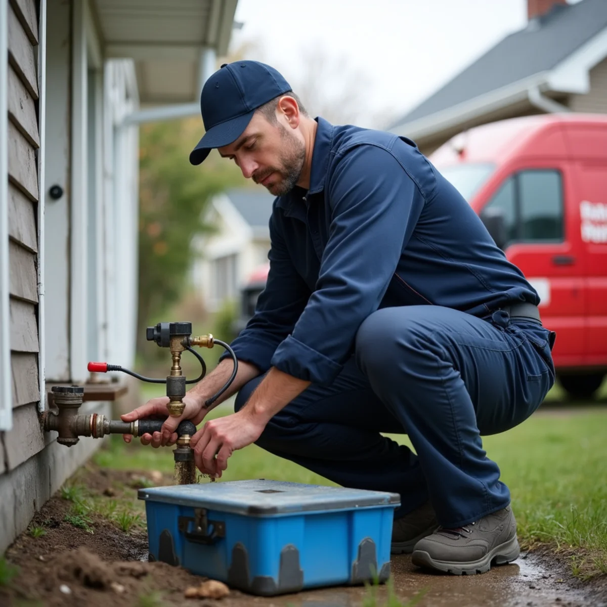 Plumber installing a water softener for a well home near downtown Howell, MI