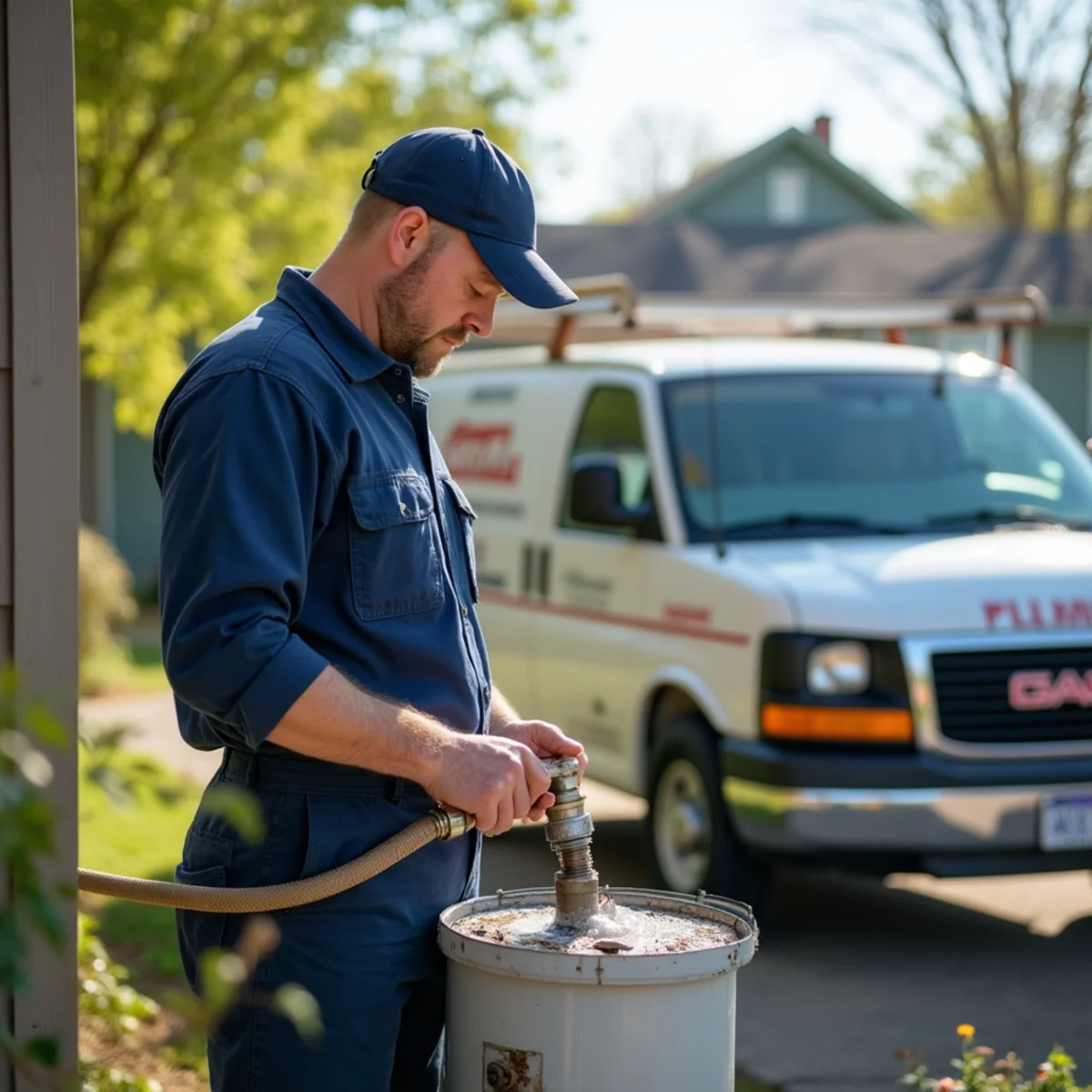 Plumber installing iron filtration for a rural well home in Ortonville, MI