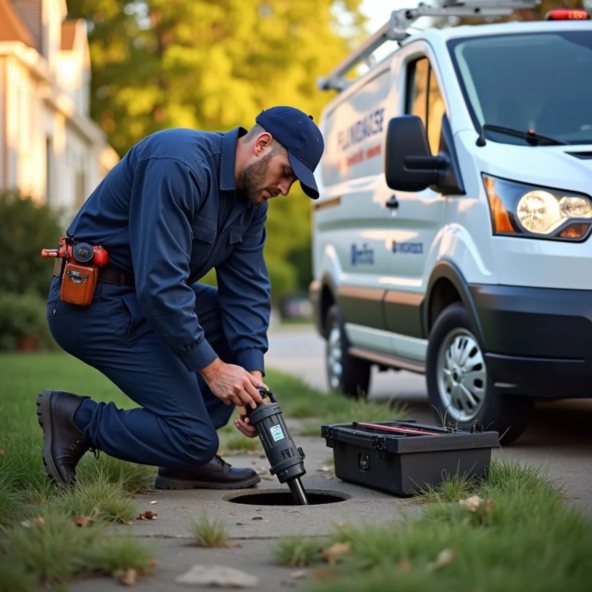 Plumber repairing an aging main in a historic downtown Rochester, MI home