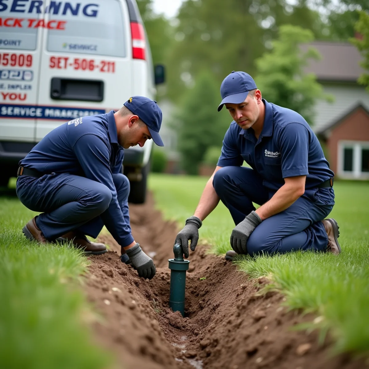 Trenchless sewer repair equipment at a Metro Detroit home with minimal excavation
