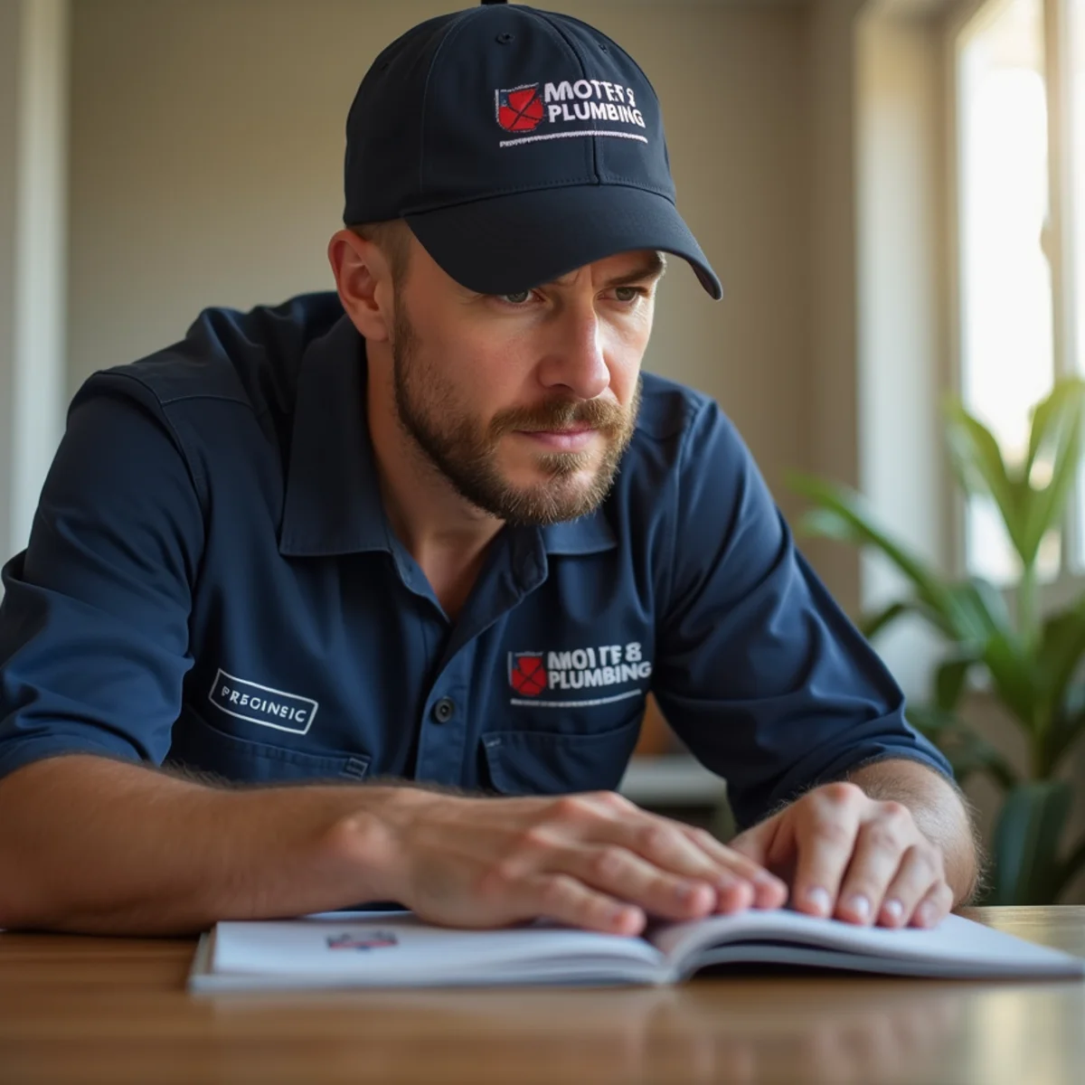 A homeowner noticing a musty odor in a corner of a room from hidden moisture