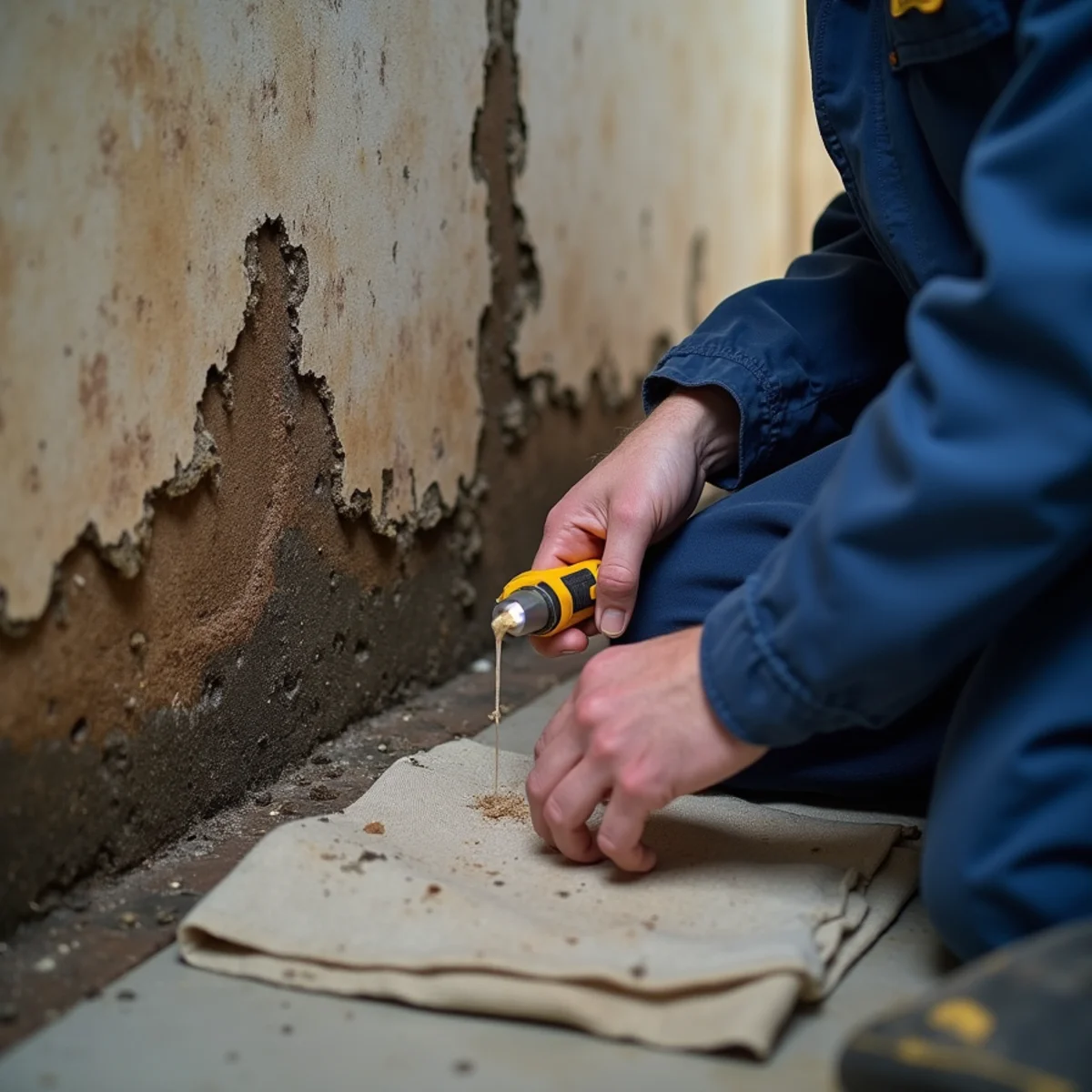 Unexplained mold growth and a foundation crack caused by a long-term water leak