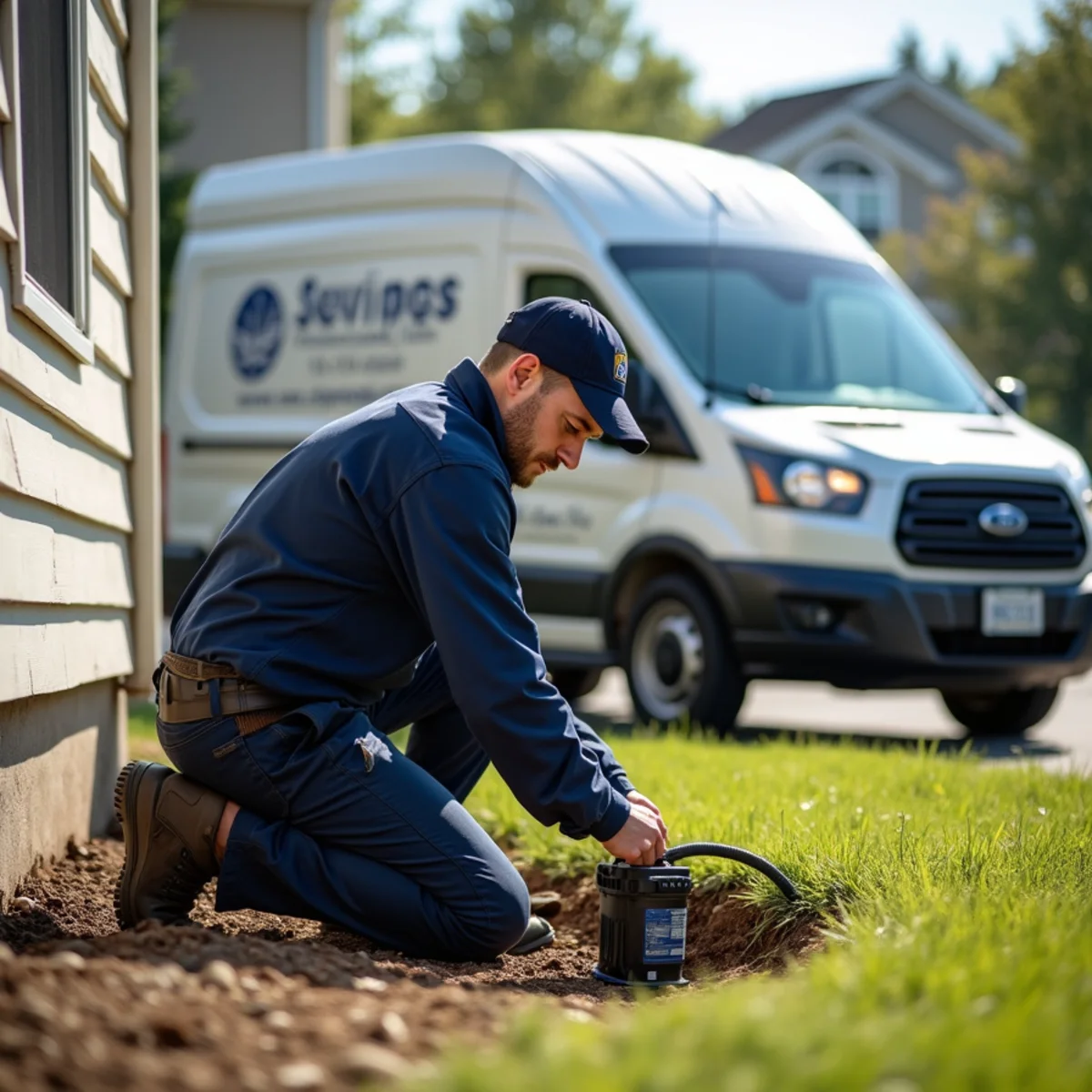 Plumber servicing a well and sump system in a lake-area Waterford, MI home